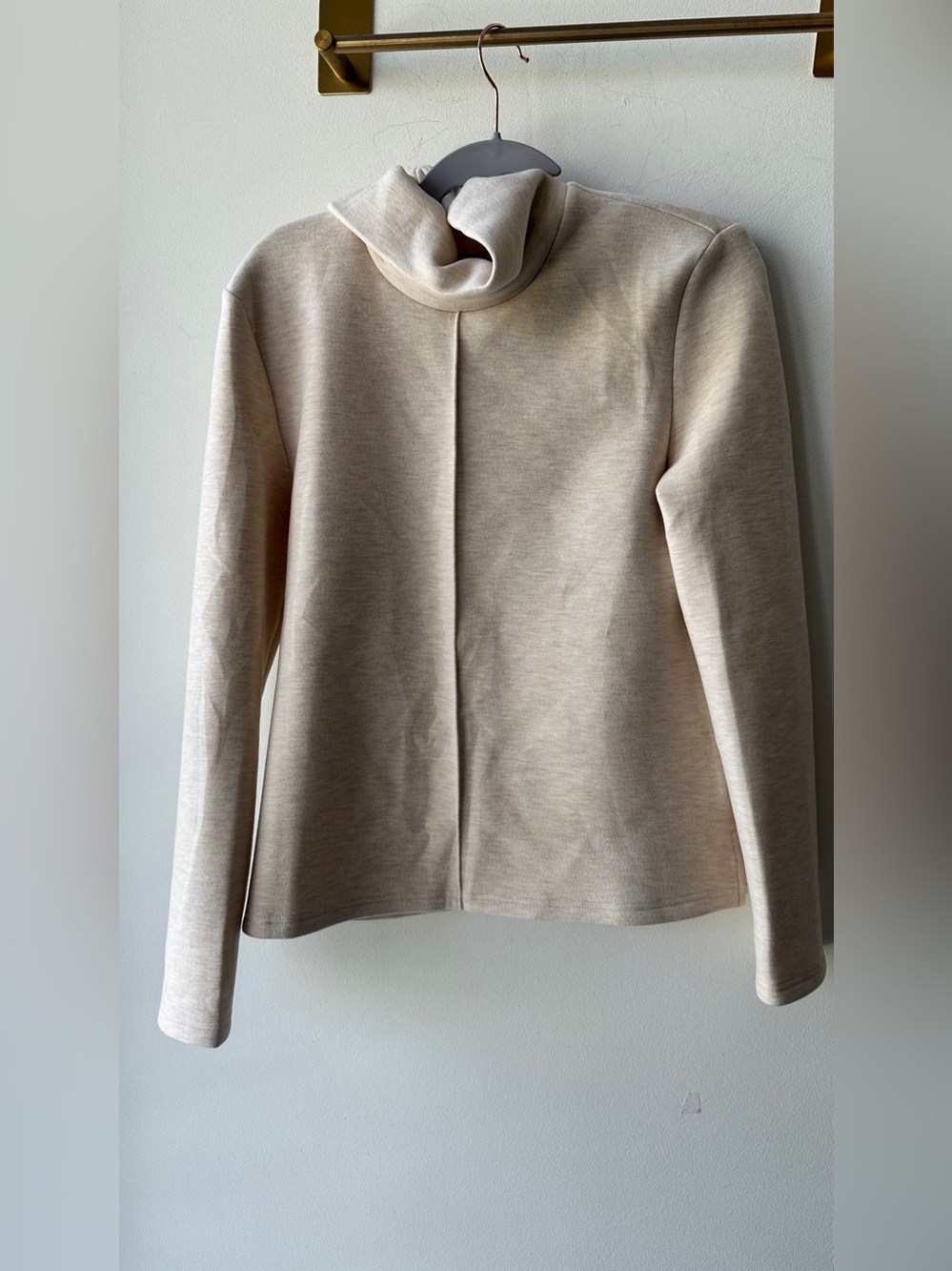 NWT OGL, Beige Mock Neck Knit Top P2P 17, Size XS | 430